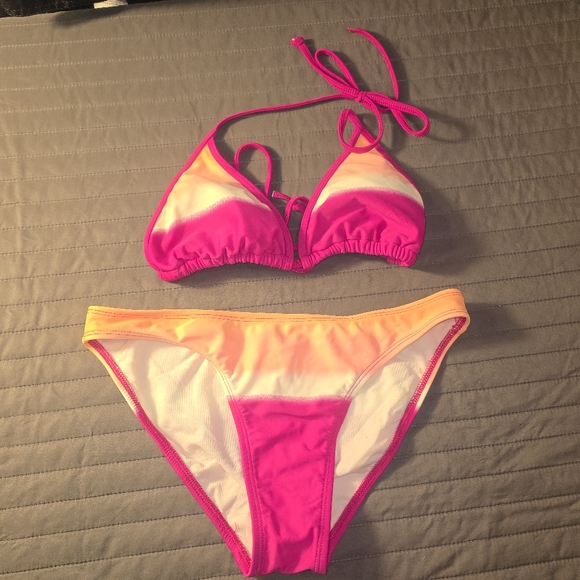Body Glove Bikini Womens S Orange Pink Ombre Beach Swim Summer - Picture 1 of 7